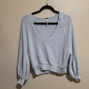 Free People Light Blue Scoop Neck Sweater